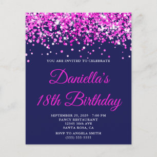 Invitation de 18e anniversaire Navy Budget Hot Pin