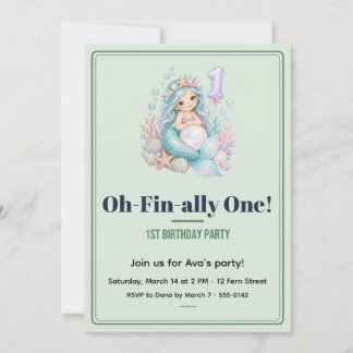 Invitation de 1er anniversaire de Sirène Oh-Fin-al
