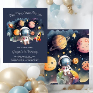 Invitation de 1er anniversaire pour planètes de l'