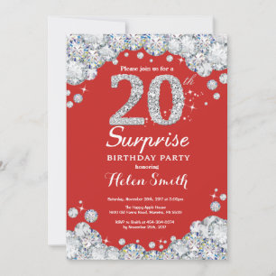 Invitation de 20e anniversaire surprise Diamant d'