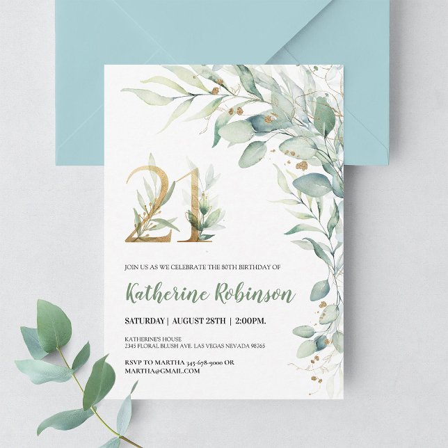 invitation de 21e anniversaire pour son anniversai (Créateur téléchargé)