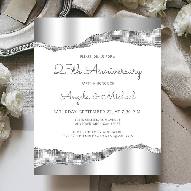 Invitation de 25e anniversaire de mariage Budget S (Créateur téléchargé)