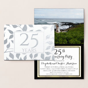 Invitation de 25e anniversaire de mariage en argen