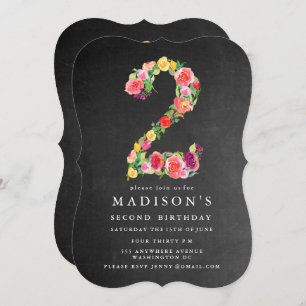 Invitation de 2e anniversaire des filles du Chalkb