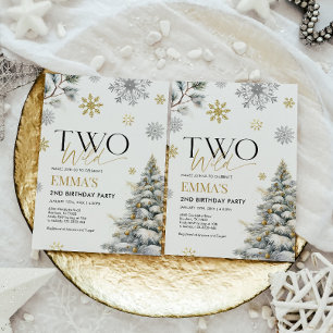 Invitation de 2e anniversaire, Gold Two Wild Birth