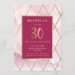 Invitation de 30e anniversaire - Or, Elégant, tend
