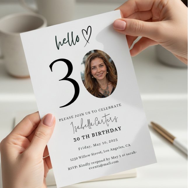 Invitation de 30e anniversaire sur mesure avec pho (Créateur téléchargé)