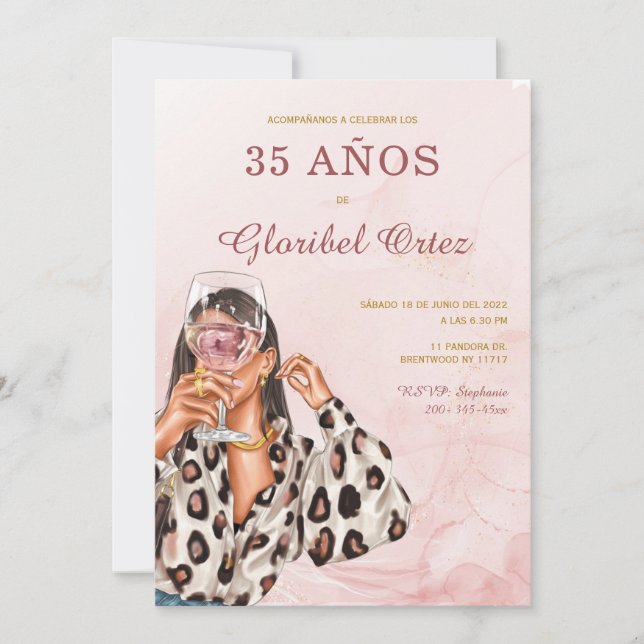 Invitation de 35 Ans Femme (Devant)