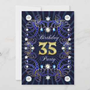 invitation de 35e anniversaire avec une foule de b