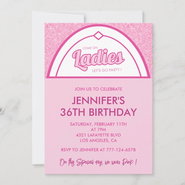 Invitation de 36 ans Sparkle Parties scintillant r (Devant)