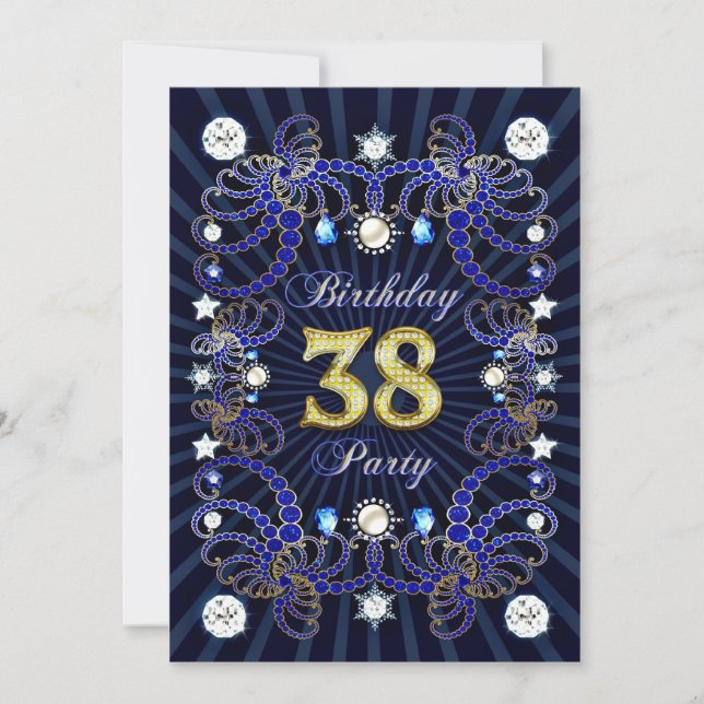 invitation de 38e anniversaire avec une foule de b (Devant)