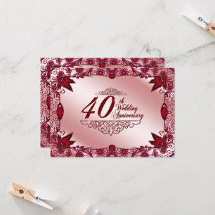 Invitation de 40e anniversaire de mariage Ruby 4,5