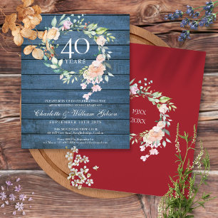 Invitation de 40e anniversaire de mariage Rustique