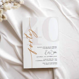 Invitation de 40ème anniversaire minimaliste