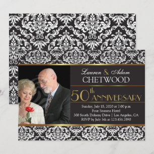 Invitation de 50e anniversaire de mariage avec pho