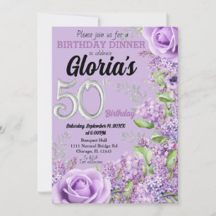 Invitation de 50e anniversaire Lavender violet