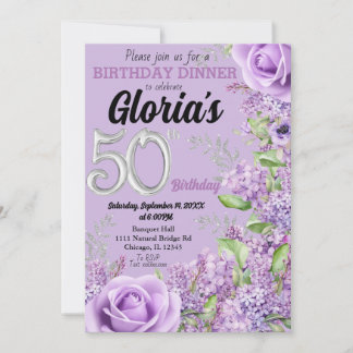 Invitation de 50e anniversaire Lavender violet