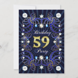 invitation de 59e anniversaire avec une foule de b