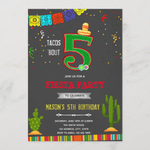 Invitation de 5 ans pour les tacos de Chalkboard