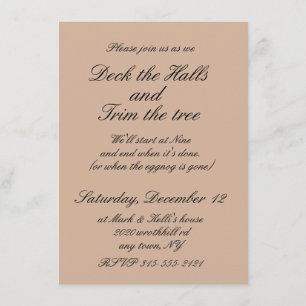 Invitation de 5x7 Tree Trimming Party avec envelop