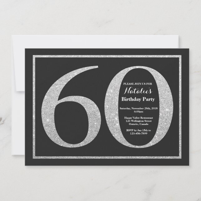Invitation de 60e anniversaire Parties scintillant (Devant)