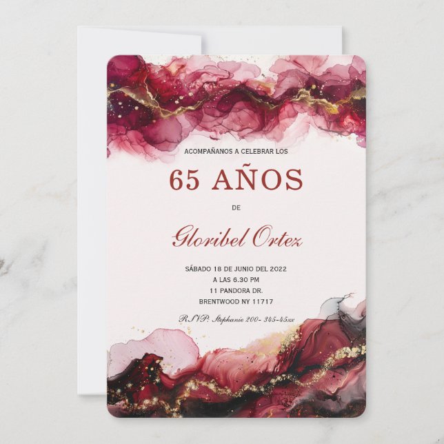 Invitation de 65 Ans Femme (Devant)
