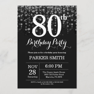 Invitation de 80e anniversaire Parties scintillant