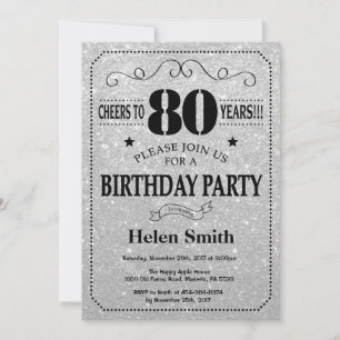 Invitation de 80e anniversaire Parties scintillant