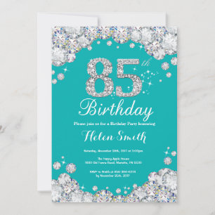 Invitation de 85e anniversaire Diamant Turquoise e
