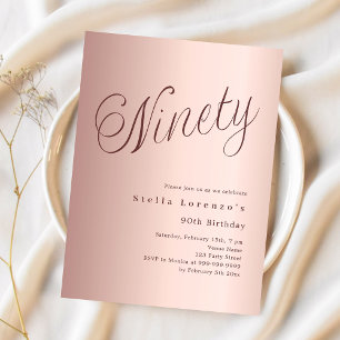 Invitation de 90e anniversaire de style budget en 
