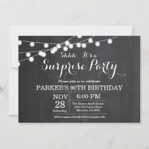 Invitation de 90e anniversaire surprise sur tablea