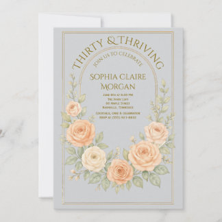 Invitation de anniversaire florale élégante avec a
