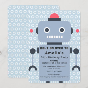 Invitation de Anniversaires de enfants robots