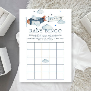 Invitation de Baby Bingo Vintage Avion C'est un Ga