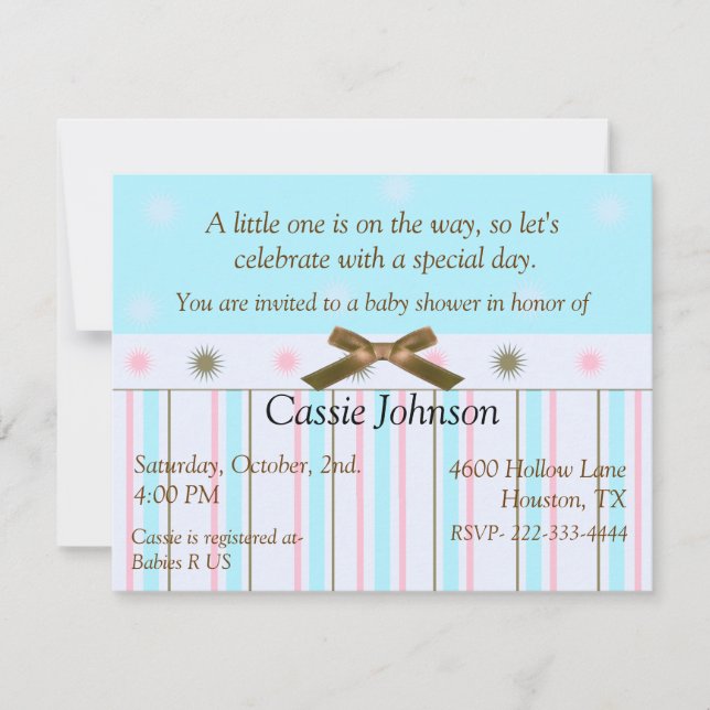 Invitation de baby shower (Devant)