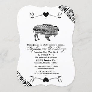 Invitation de Baby shower 5x7 Boho Buffalo Tribal