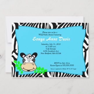 Invitation de Baby shower 5x7 Fun & Funky Zebra St
