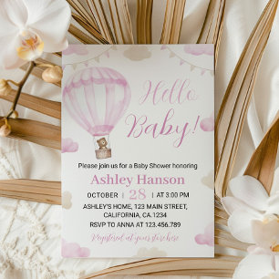 Invitation de Baby shower à ballon à air chaud