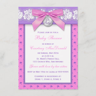 Invitation de Baby shower à dentelle florale IMPRI