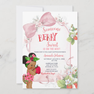 Invitation de baby shower à la fraise Bébé adorabl