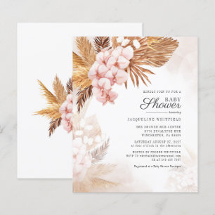Invitation de Baby Shower à l'herbe de Pampas Bohè