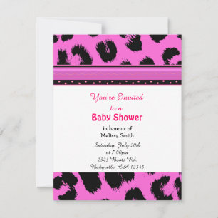 Invitation de baby shower à motif léopard