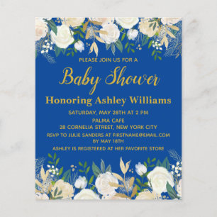 Invitation de Baby Shower à petit budget Royal Blu