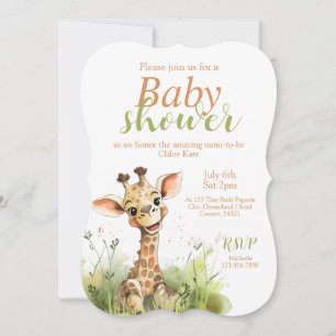 Invitation de Baby shower à thème Giraffe