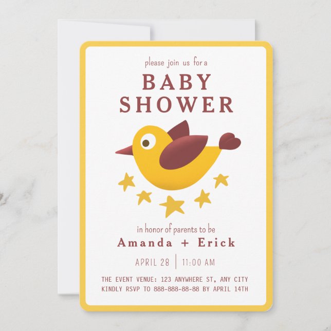 Invitation de Baby Shower Adorable (Devant)
