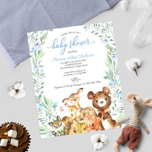 Invitation de baby shower adorable en forêt à peti