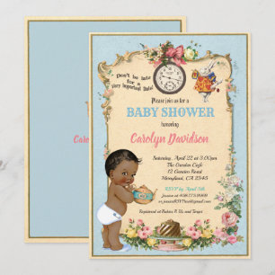 Invitation de Baby Shower Alice au Pays des Mervei