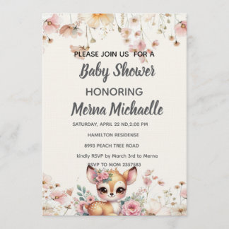 invitation de baby shower animal de forêt