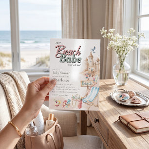 Invitation de baby shower aquarelle Beach Babe