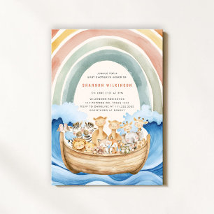 Invitation de baby shower aquarelle douce Arche de